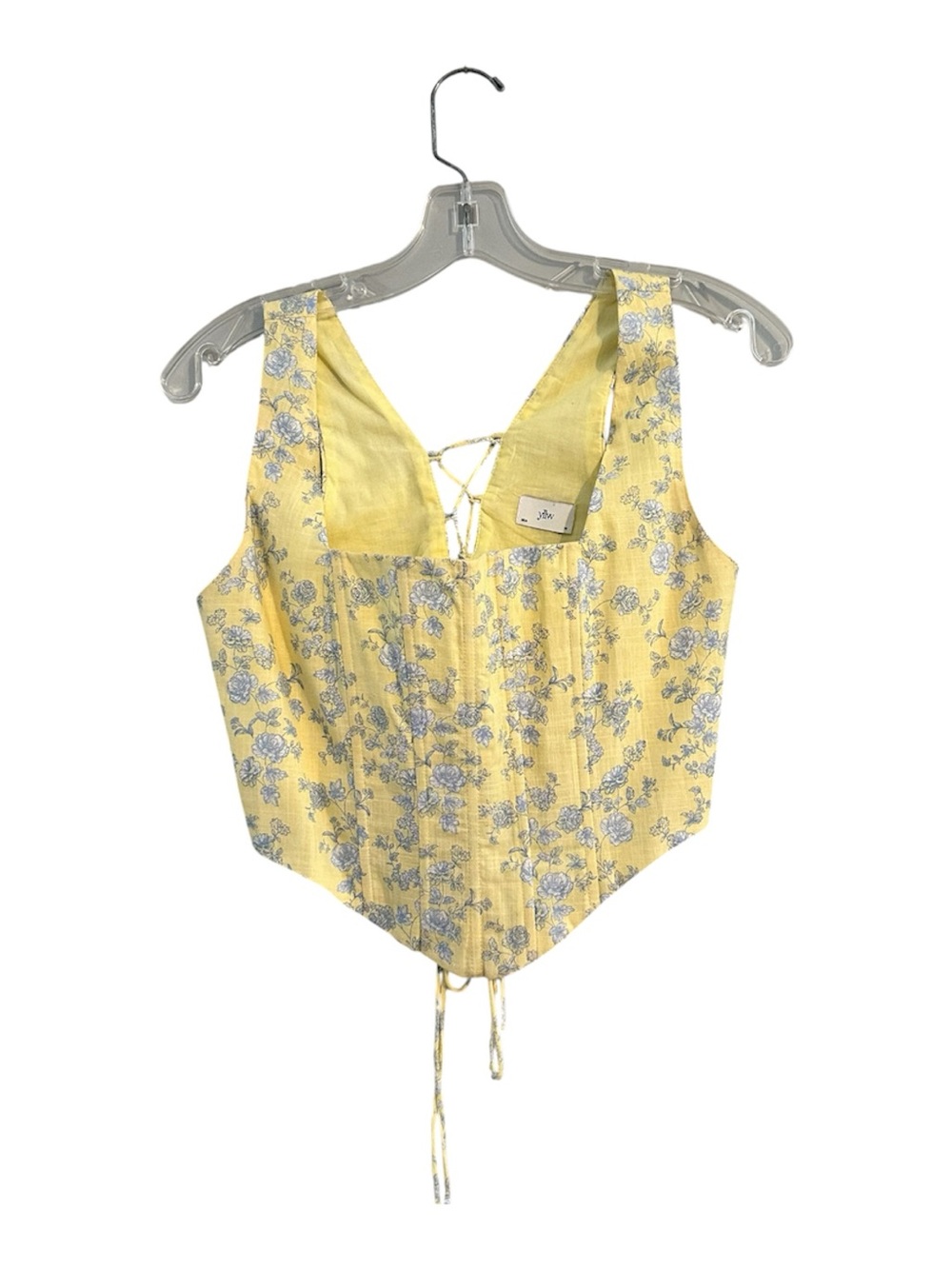 Yellow Floral Square-Neck 2 piece pant set. Top  medium and pants small. - Picture 4 of 16